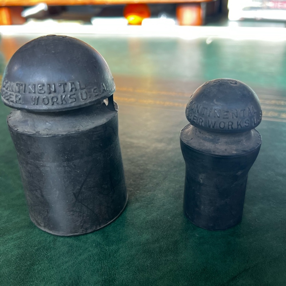 Vintage Antique Set of 2 Continental Rubber Works WU TEL CO
